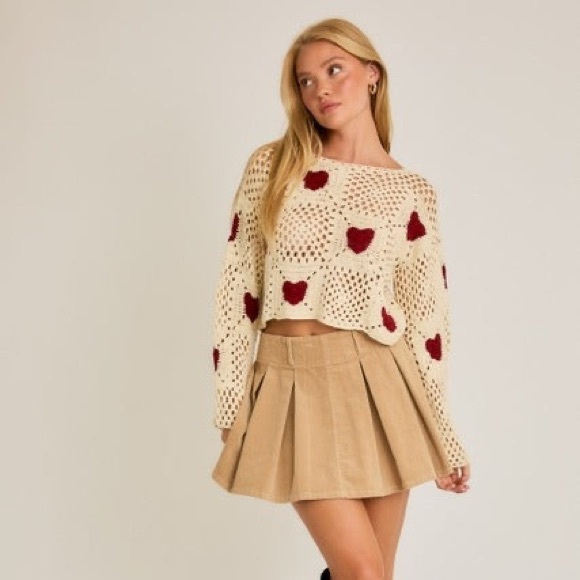 Crochet Heart Sweater Top - Le Lis - Picture 7 of 8